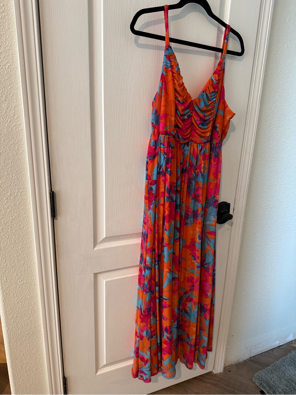 torrid Orange Floral Maxi Dress with Pink & Blue Accents - Picture 2 of 2